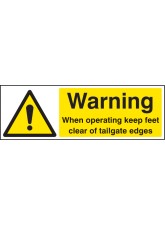 Warning - When Operating Keep Feet Clear of Tailgate Edges