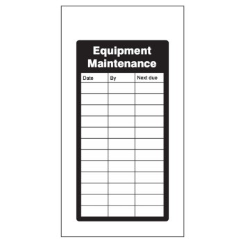 Equipment Maintenance Record Tags Equipment Maintenance Record Tags