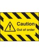 Door Screen Sign - Caution - Out of Order