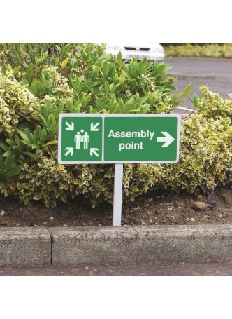 Assembly Point - Arrow Right - Verge Sign