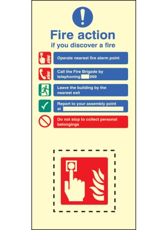 Fire Action & Call Point Set - Operate Alarm - Phone Brigade - Leave Building