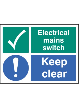 Electrical Mains Switch - Keep Clear