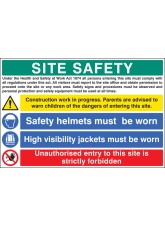 Site Safety - H&S Act - Construction Work - Helmets - Hi Vis - Unauthorised Entry Forbidden