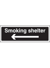 Smoking Shelter Left Arrow (White / Black)