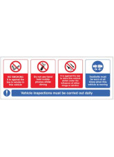 Vehicle Sticker - No Smoking - Mobile Phone - Drink / Drugs - Wear Seatbelt