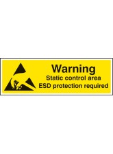 Warning - Static Control Area ESD Protection Required