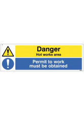 Danger - Hot Works Area Permit to Work Must be Obtained