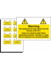 10 x Electrical Hazard Label - 75 x 50mm