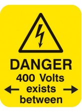Danger 400 Volts <-Exists BetwEen->