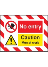 Door Screen Sign - No Entry Caution Men At Work