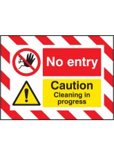 Door Screen Sign - No Entry Caution Cleaning in Progress