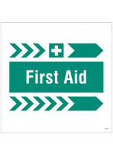 First Aid - Arrow Right - Site Saver Sign - 400 x 400mm