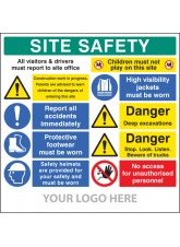Site Safety Board - Multi-message - Deep Excavations - Site Saver Sign 1220 x 1220mm
