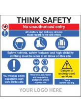 Site Safety Board - Multi-message - Underground Services - Site Saver Sign 1220 x 1220mm