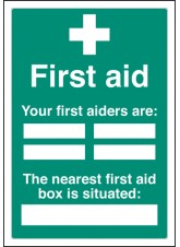 First Aiders the Nearest First Aid BoxIs Situated - Adapt-a-Sign