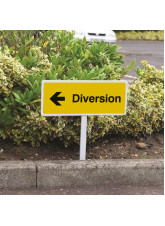 Diversion Left - Verge Sign c/w 800mm Post