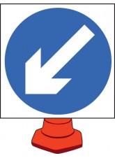 Keep Left - Cone Sign - 750mm