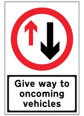 Give Way to Oncoming Traffic - Reflective Fold Up Sign