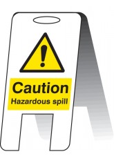 Caution - Hazardous Spill - Self Standing Folding Sign