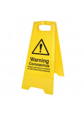 Warning Coronavirus - Yellow Self Standing Sign