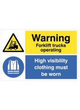 Floor Graphic - Warning - Forklifts Operating - Hi-vis Clothing must be Worn