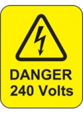 Danger - 240 Volts Labels
