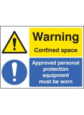 Warning Confined Space Approved PPE Must be Worn