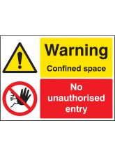 Warning Confined Space No Unauthorised Entry