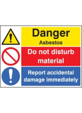 Danger Asbestos Do Not Disturb Material Report Damage