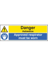 Danger Asbestos Approved Respirator Must be Worn