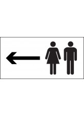 Man and Ladies Symbol with Arrow Left