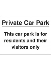 Private Car Park / resIdents / visitors Only