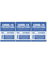 COVID 19 Precautions - 1m / 2m / Generic Distance Options - Blue