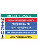 Coronavirus Site Safety Board with 5 Messages - 0 / 1m / 2m Options