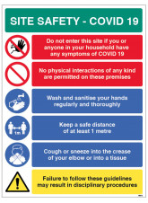 Coronavirus Site Safety Board with 6 Messages - 0 / 1m / 2m Options
