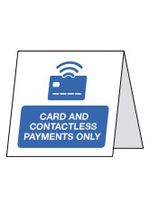 Card and Contactless Payments Only - Double Sided Table Card (Pack of 5)
